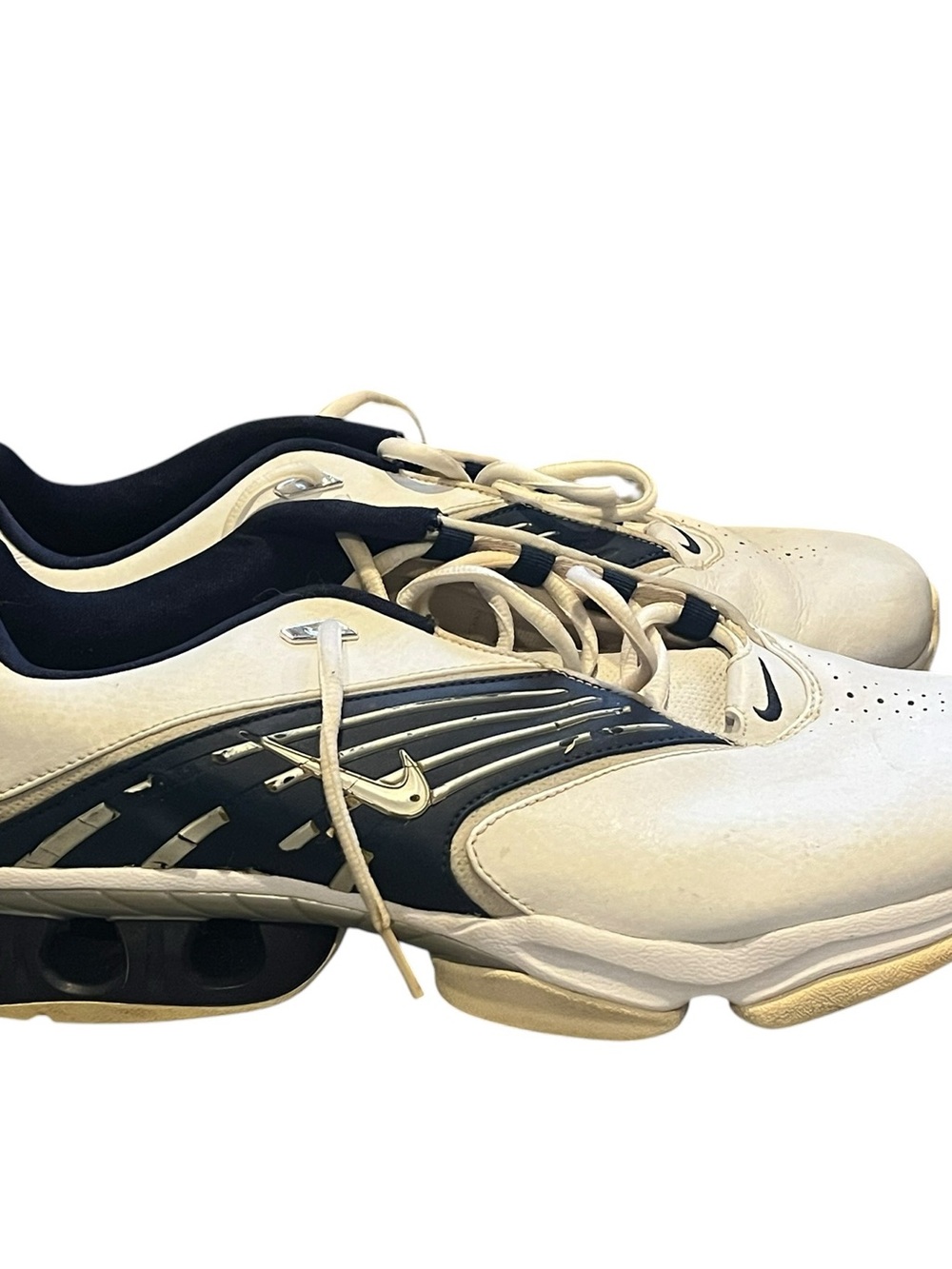 Nike Men’s White and Navy Athletic Sneakers